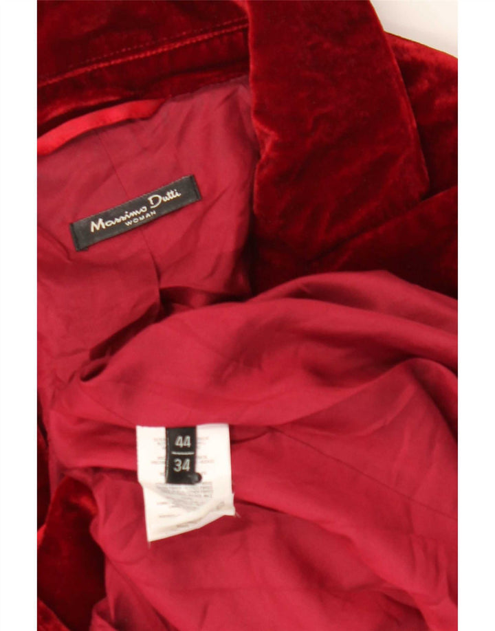 Massimo Dutti Jachetă de damă din catifea cu 1 nasture EU 44 XL Viscoză roșie
