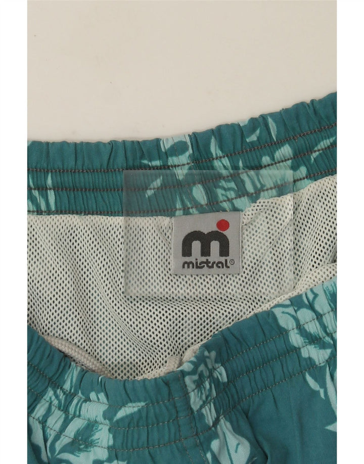 Pantaloni scurți de baie Mistral pentru bărbați, albastru mediu, floral
