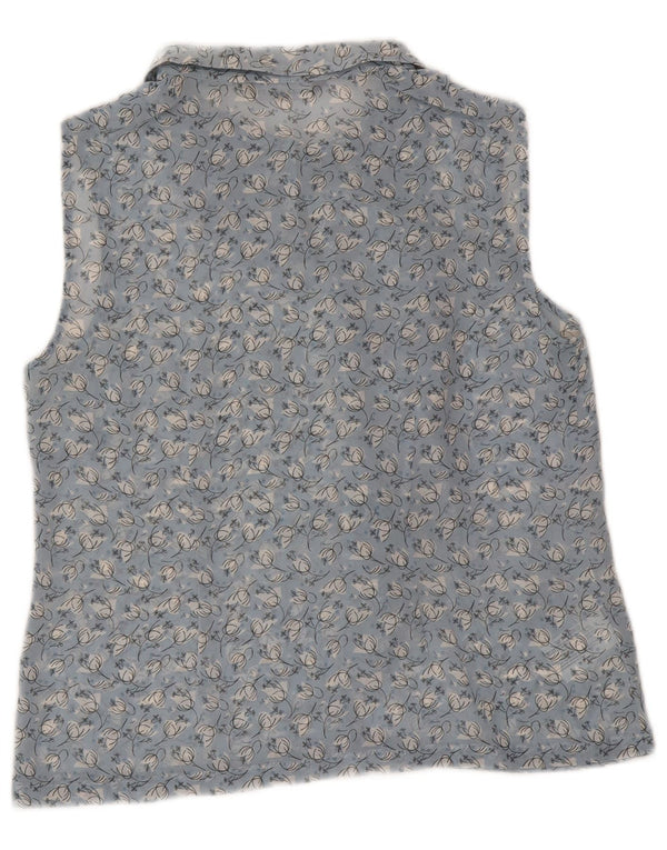Bluză cu volane în față pentru femei Laura Ashley Top UK 14 Medium Blue Floral