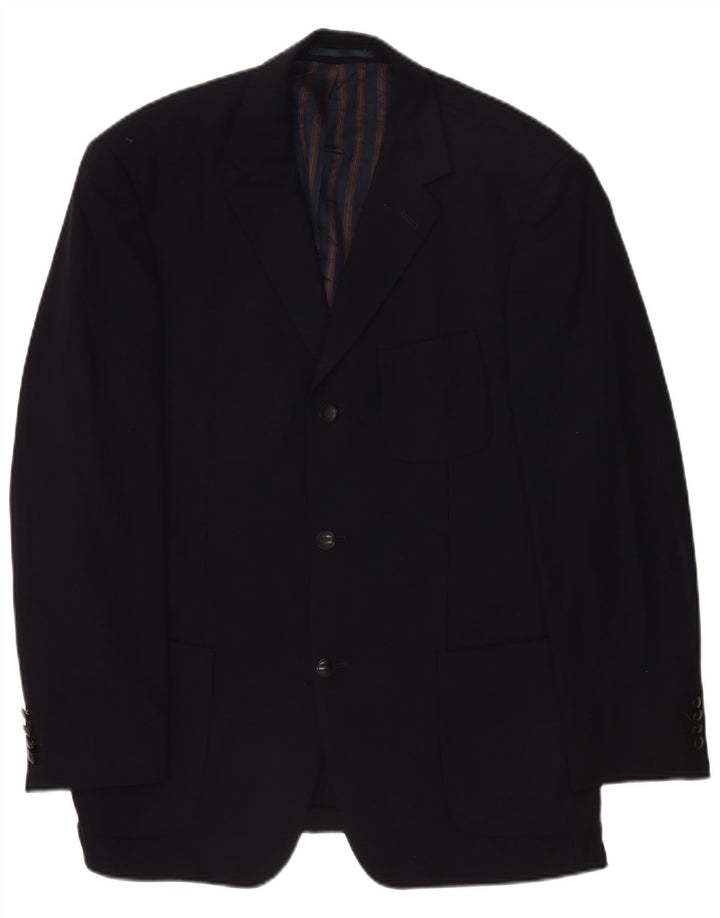 Blazer pentru bărbați Hugo Boss cu 3 nasturi EU 52 XL Lână nouă albastru bleumarin