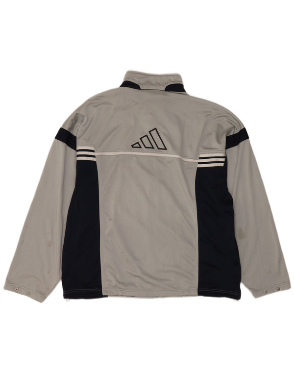 Adidas Mens Graphic Tracksuit Top Jacket UK 44/46 Large Grey Colourblock