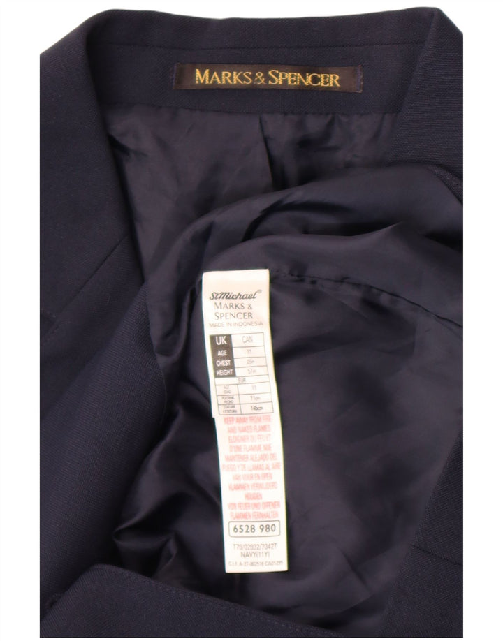 Jachetă pentru băieți Marks & Spencer, cu 2 nasturi, 10-11 ani, poliester bleumarin