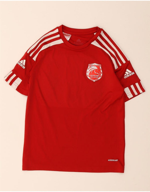 Adidas Boys A.S. Tricou Rugby Milano Top 9-10 ani Roșu Colorblock