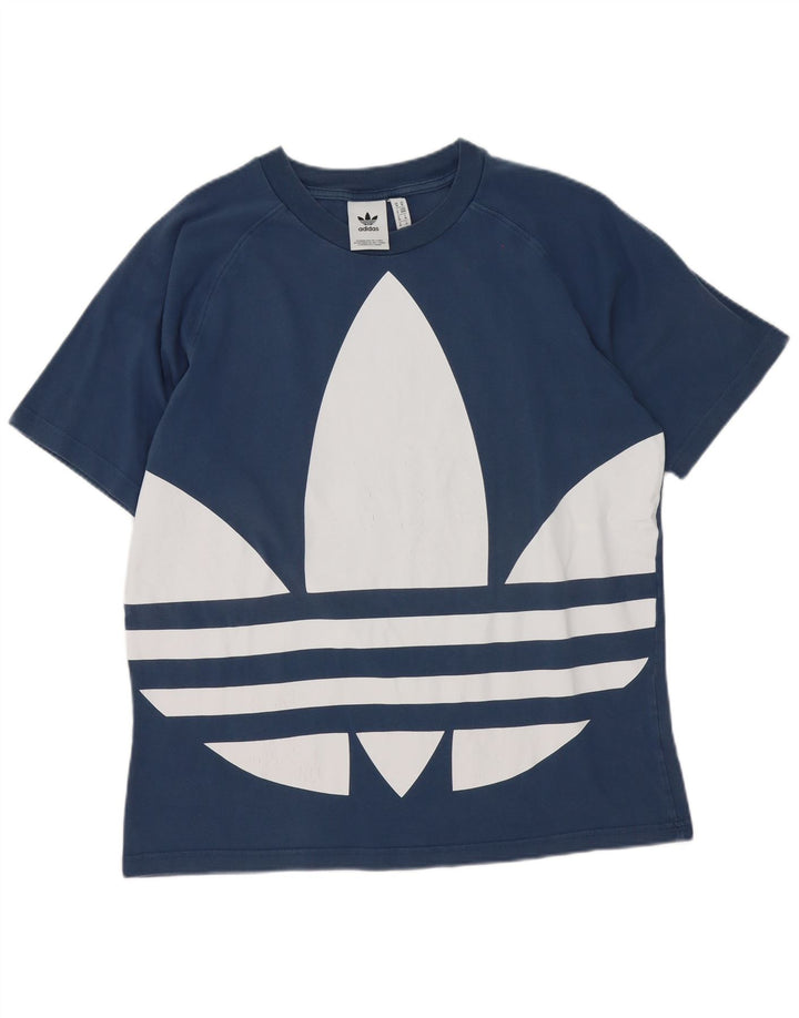 Tricou grafic pentru bărbați Adidas Top, bumbac albastru mediu