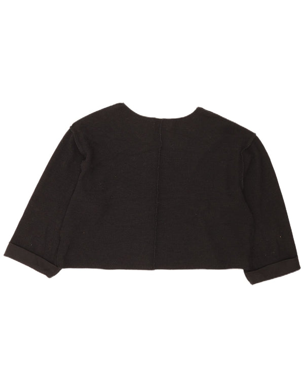 Urban Outfitters pentru femei Crop Oversized Top cu mâneci 3/4 UK 10 Small Black