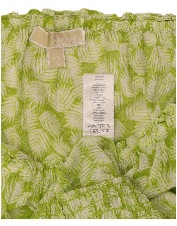 MICHAEL KORS Top pentru femei supradimensionat cu umeri, UK 10, mic, verde, floral