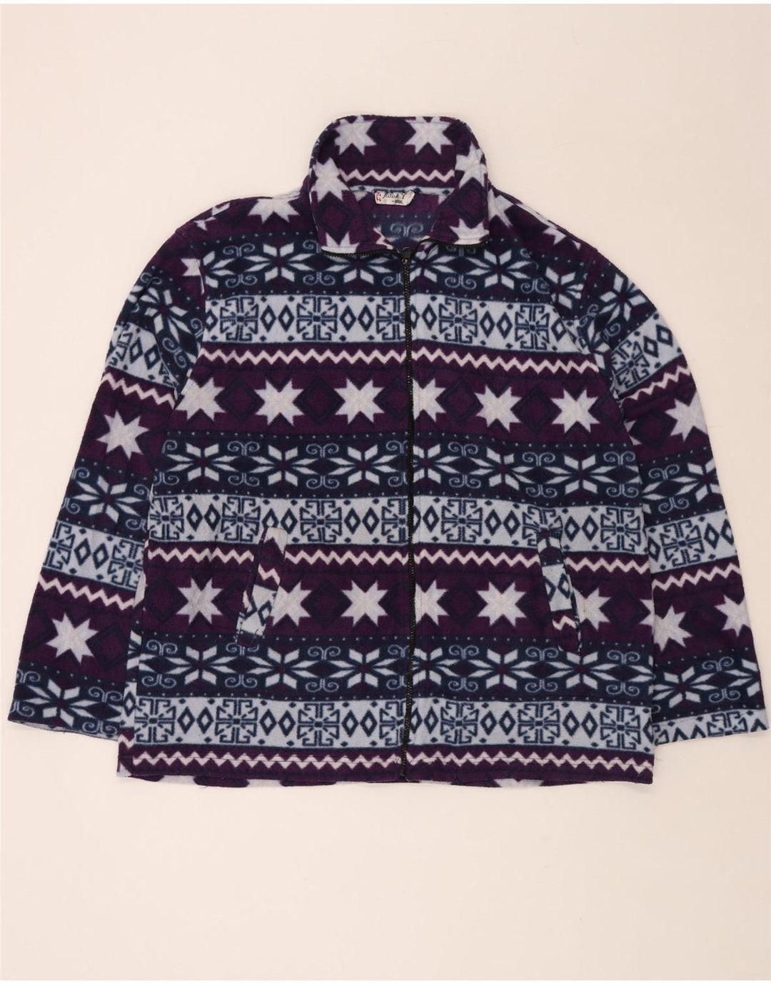 Jachetă din lână pentru femei VINTAGE UK 22 3XL Viscoză din Fair Isle violet