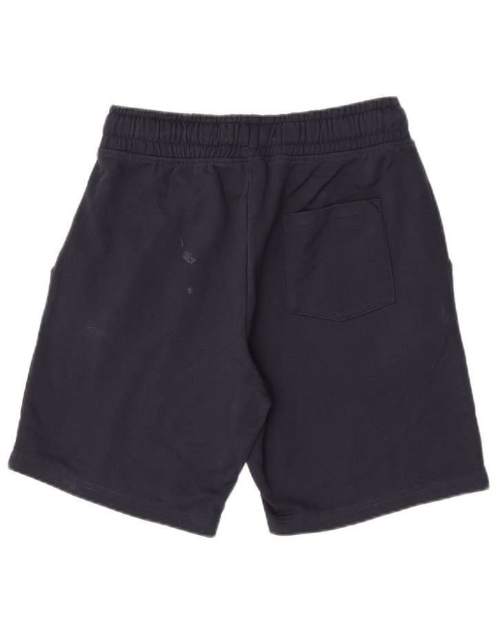 Pantaloni scurți sport cu grafică vintage pentru bărbați, bumbac mediu albastru bleumarin