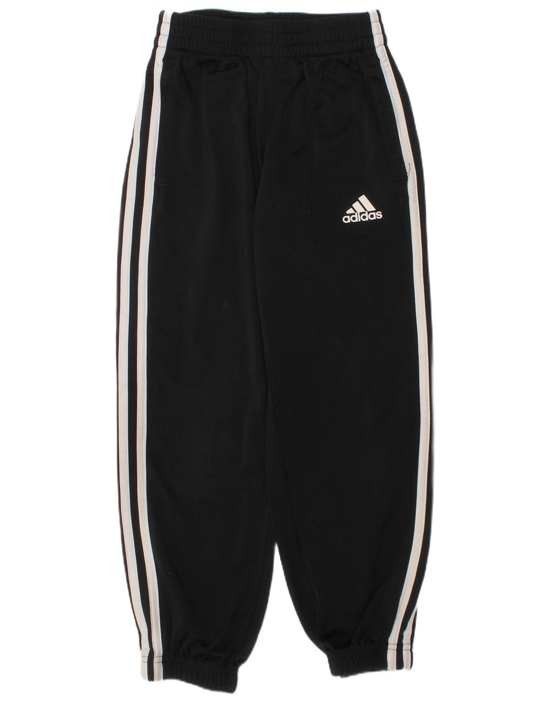 ADIDAS Boys Tracksuit Trousers Joggers 7-8 Years  Black Polyester