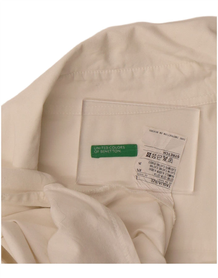Cămașă pulover pentru femei BENETTON UK 16, mare, alb, bumbac