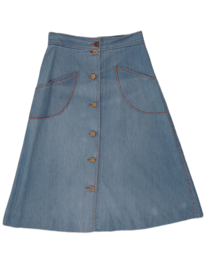 Fustă A-Line denim Vintage pentru femei W26 Small Blue