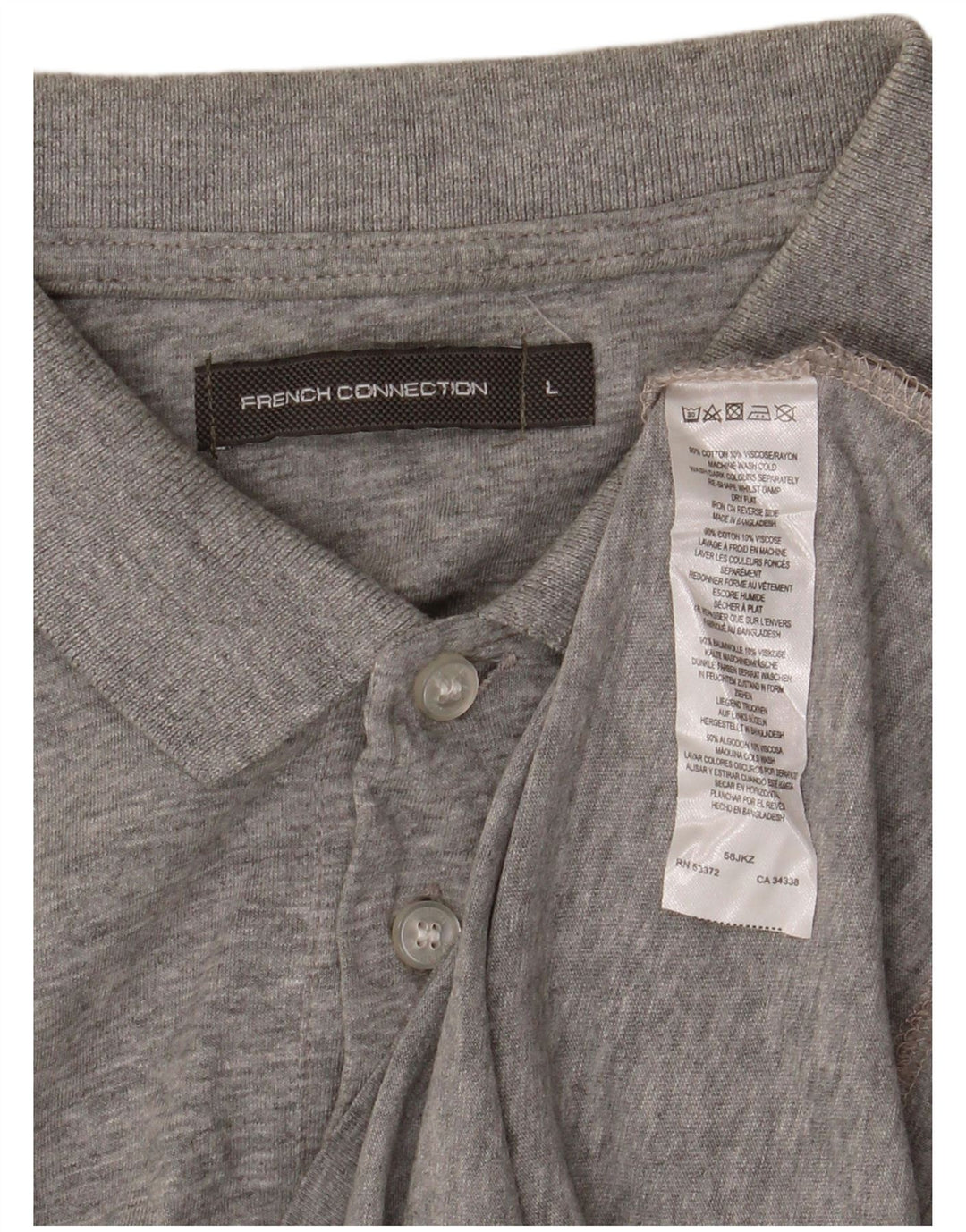 Tricou polo pentru bărbați French Connection, mare, gri, bumbac cu pete