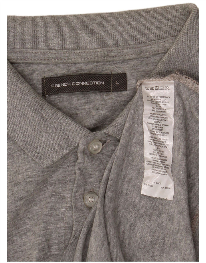 Tricou polo pentru bărbați French Connection, mare, gri, bumbac cu pete