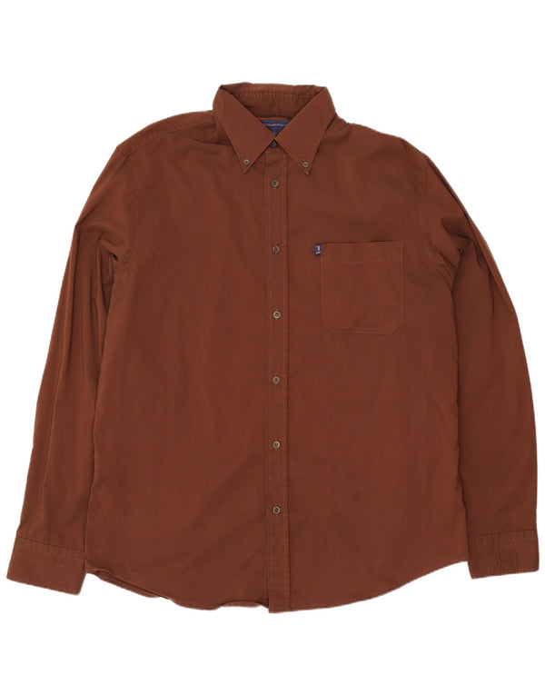 Cămașă Trussardi pentru bărbați XL bumbac maro