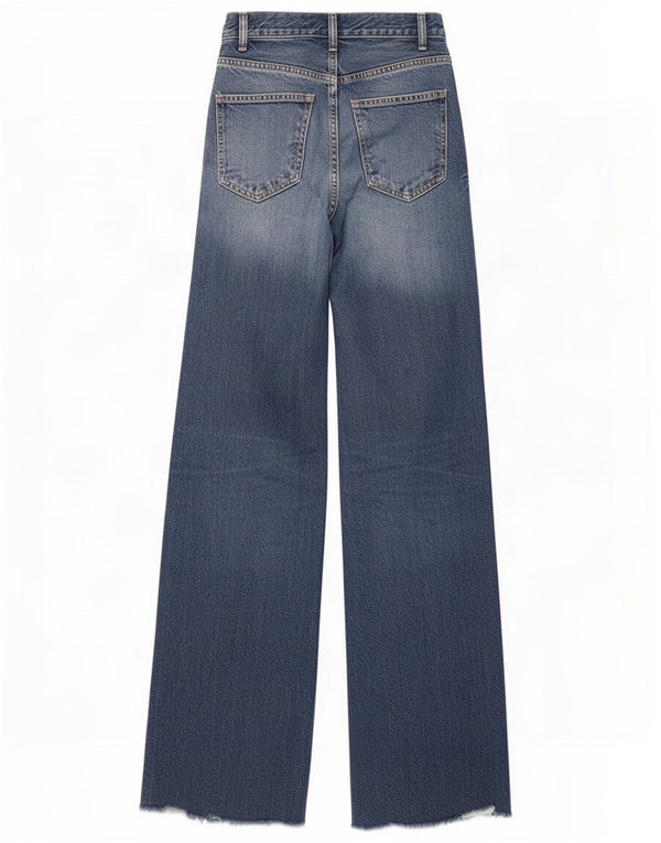 Blugi Zara femei cu talie înaltă cu picioare largi EU 32 2XS W22 L32 albastru bumbac
