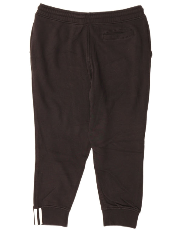 Pantaloni de trening Capri Adidas pentru femei Pantaloni de jogging UK 16 Bumbac negru mare