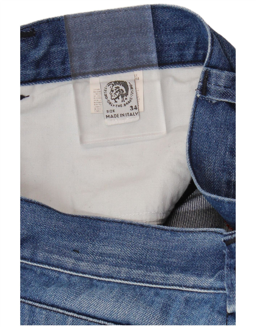 Blugi DIESEL pentru bărbați, cu spălare acidă, drepte, W34 L29, bumbac albastru