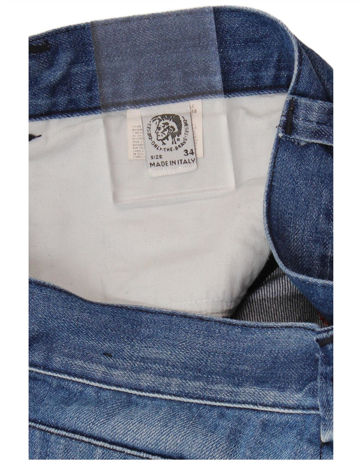 Blugi DIESEL pentru bărbați, cu spălare acidă, drepte, W34 L29, bumbac albastru