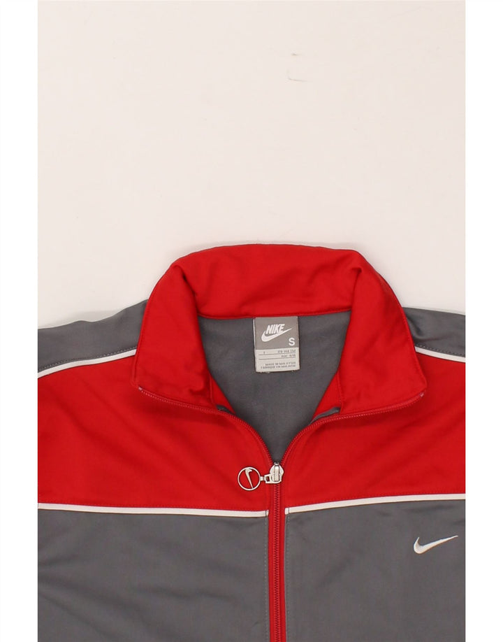 NIKE Boys Tracksuit Top Jacket 8-9 Years Small Grey Colourblock Polyester Vintage Nike and Second-Hand Nike from Messina Hembry 
