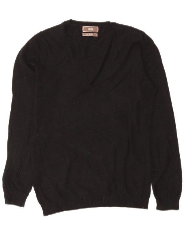 Pulover pentru femei Marks & Spencer cu decolteu în V UK 12 Medium Black Viscose
