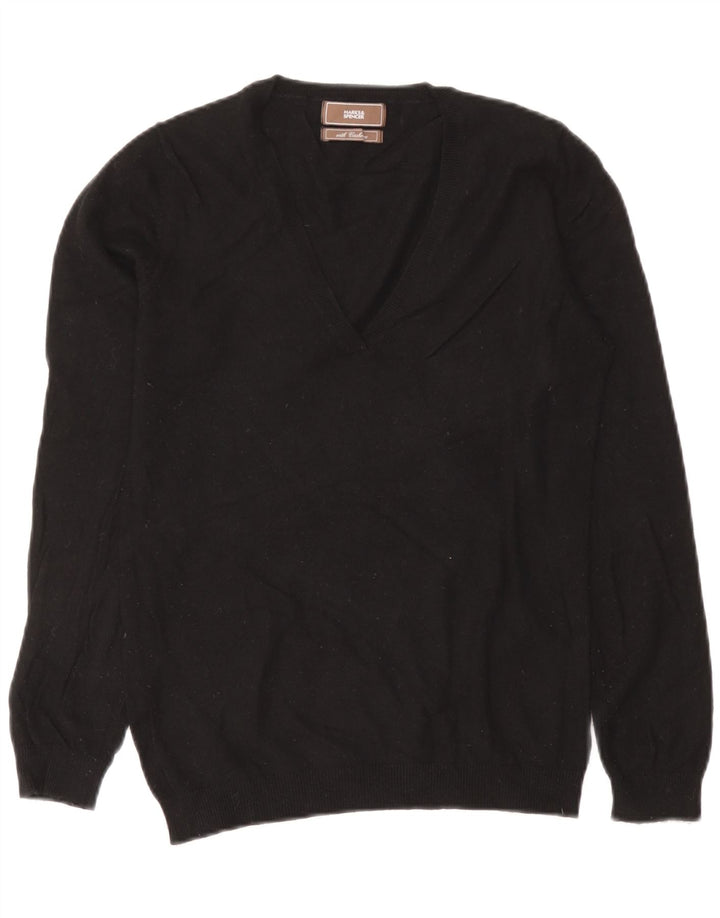 Pulover pentru femei Marks & Spencer cu decolteu în V UK 12 Medium Black Viscose