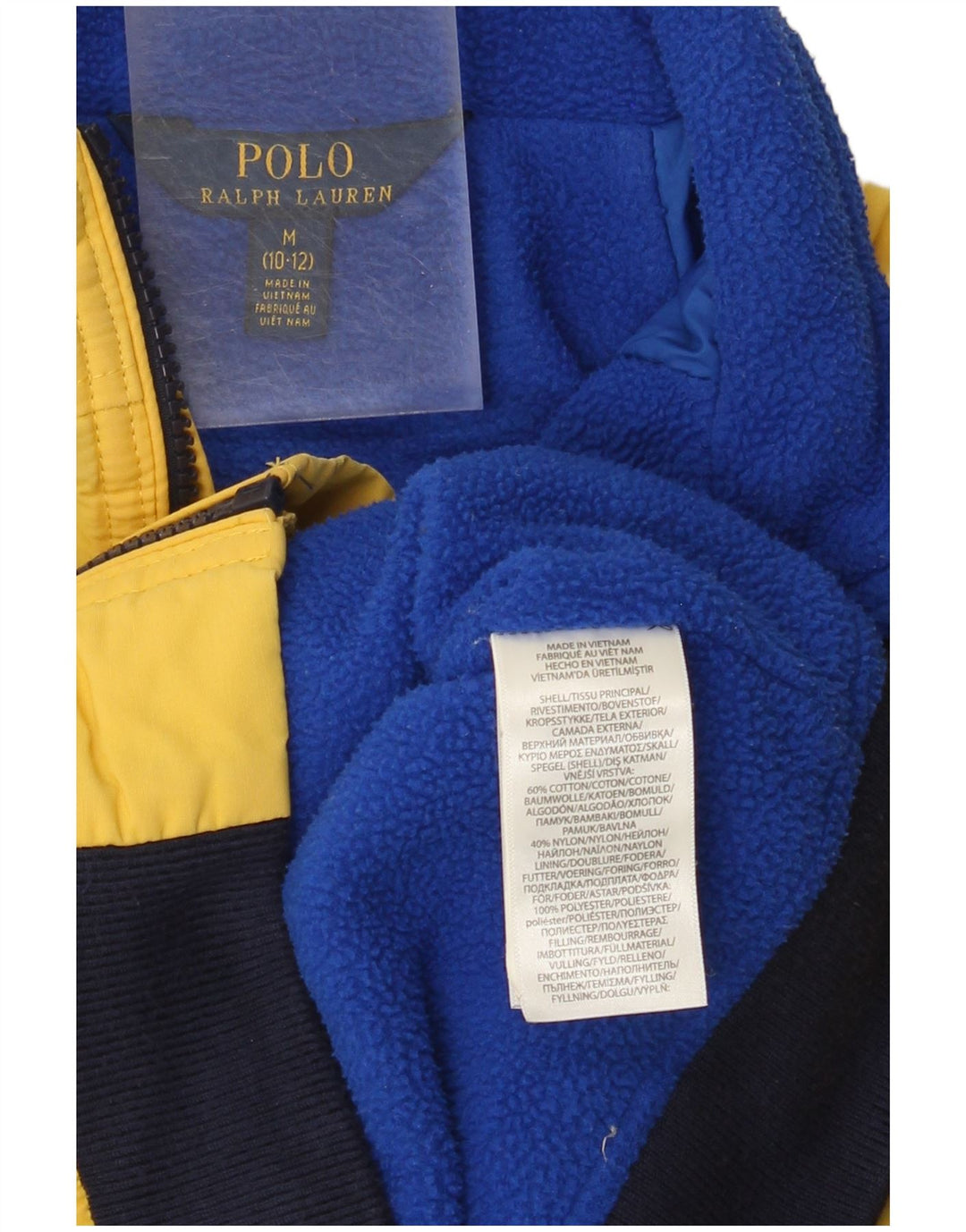Jachetă bomber Polo Ralph Lauren pentru băieți 10-11 ani, galben mediu, color block