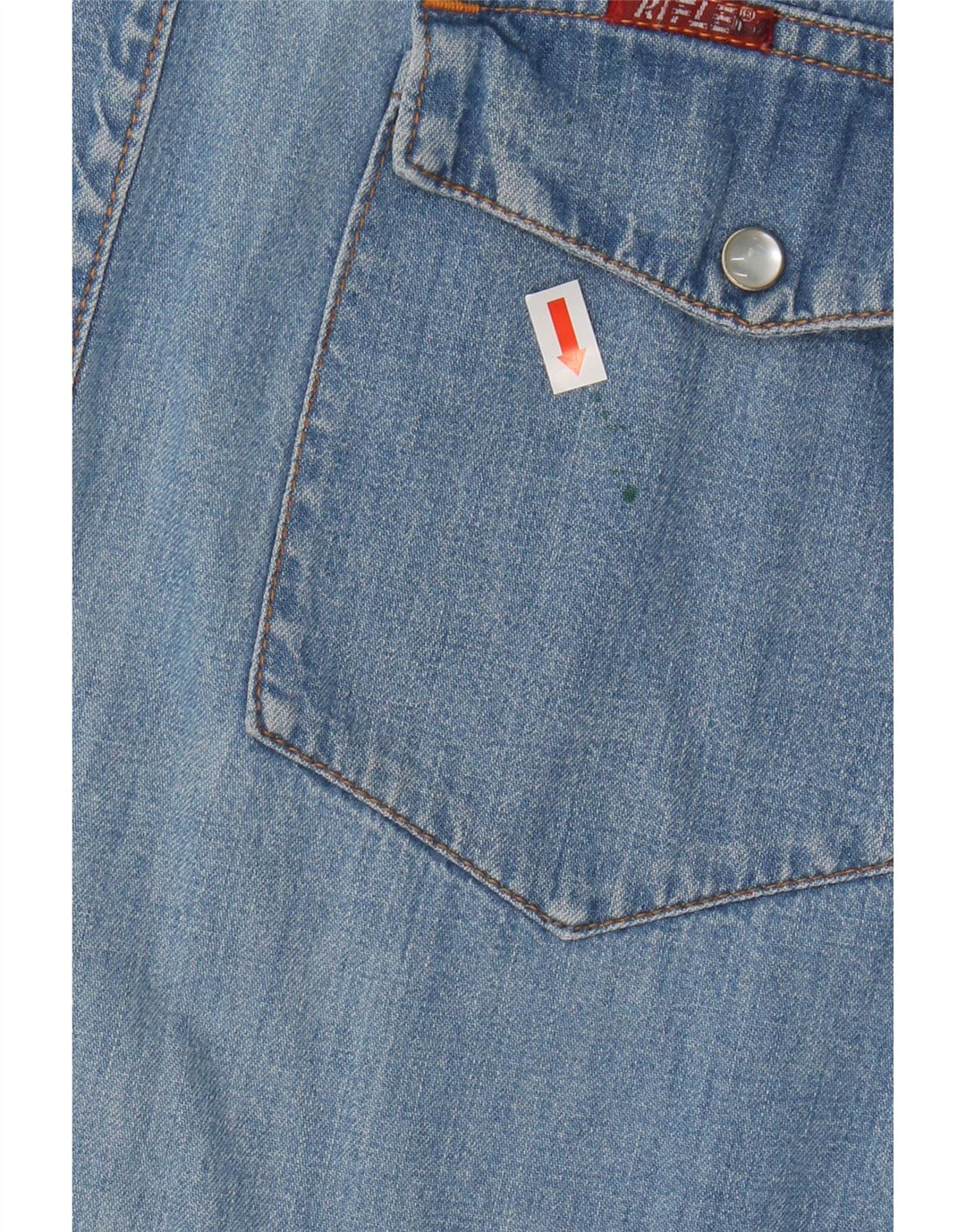 RIFLE Mens Denim Shirt Large Blue Cotton Vintage Rifle and Second-Hand Rifle from Messina Hembry 