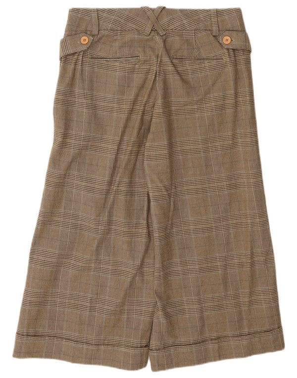 Pantaloni Capri pentru femei Lee cu picioare largi US 7/8 Medium W30 L20, bumbac cu carouri maro