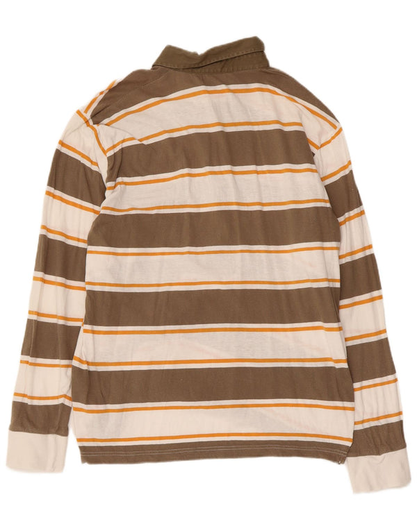 Tricou polo rugby Wrangler pentru bărbați, 2XL, bumbac cu dungi maro