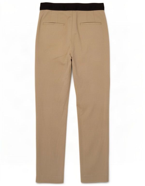 Pantaloni chino slim pentru femei Zara Mediu L28 L26 Bej Poliester color bloc