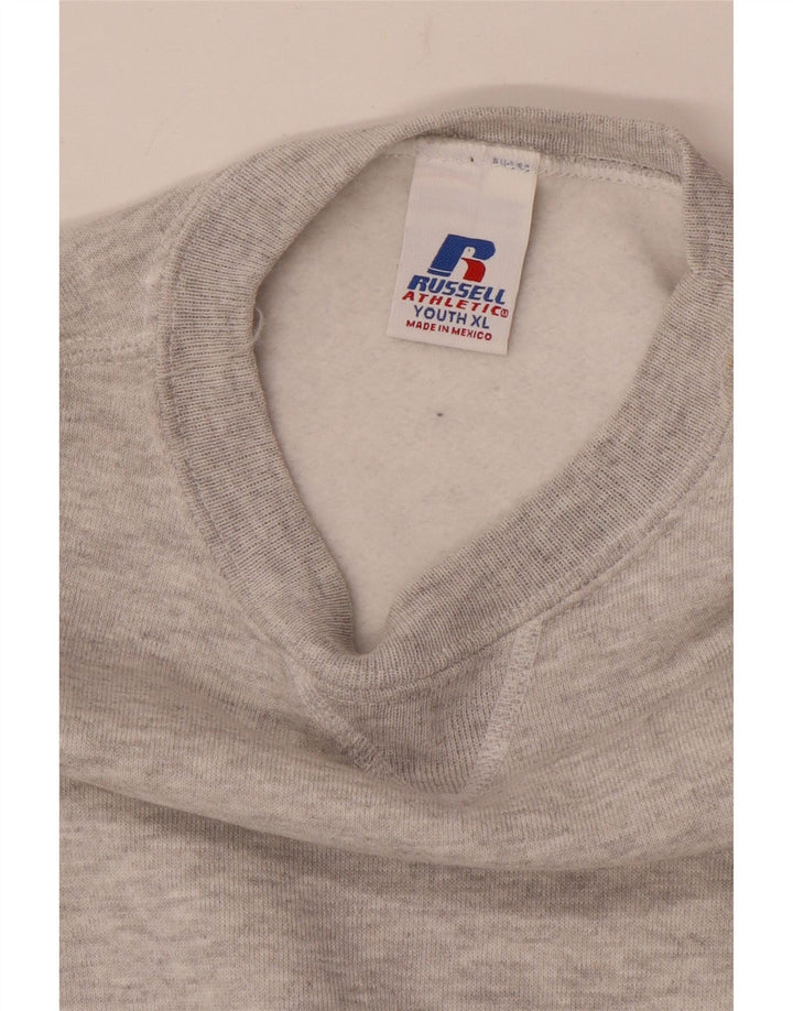 Pulover pentru băieți Russell Athletic 15-16 ani XL bumbac cu pete gri