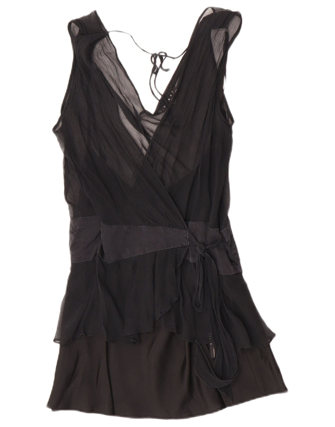 Bluză înfășurată fără mâneci pentru femei Coast UK 16, mătase mare, neagră