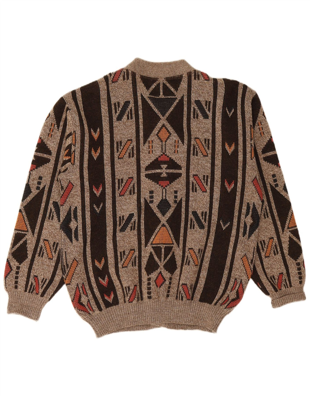 MARC RENE Pulover Cardigan Bărbați Mic Maro Geometric Acrilic