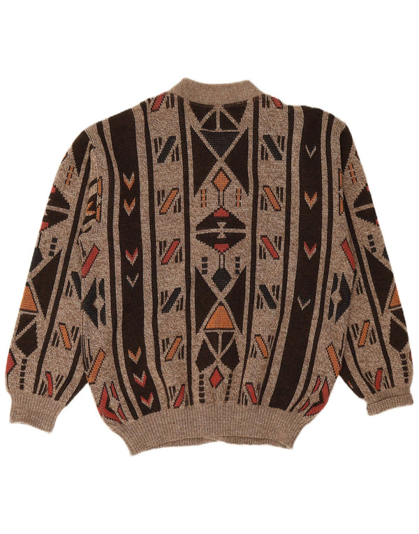 MARC RENE Pulover Cardigan Bărbați Mic Maro Geometric Acrilic