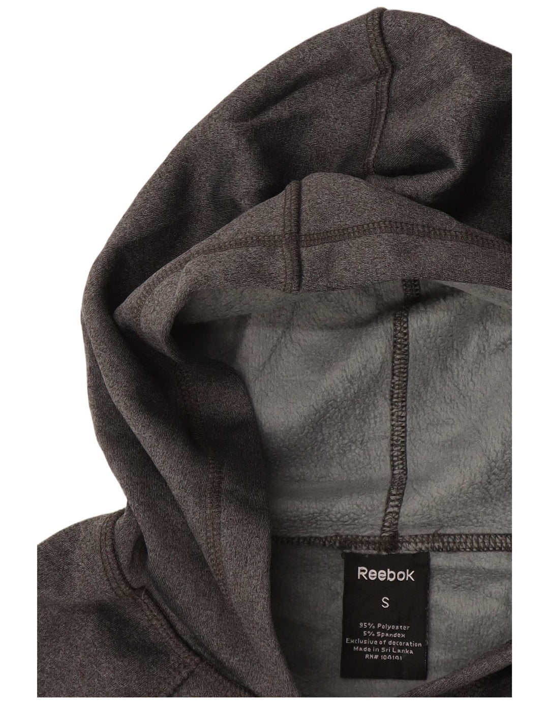 Pulover cu glugă REEBOK pentru femei UK 10 Small Gri Poliester