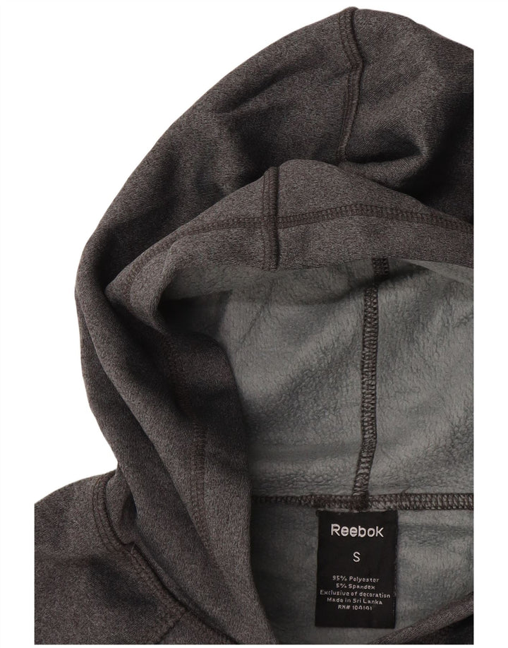 Pulover cu glugă REEBOK pentru femei UK 10 Small Gri Poliester
