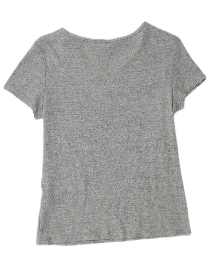 LEVI'S Womens T-Shirt Top UK 12 Medium Grey Flecked Cotton