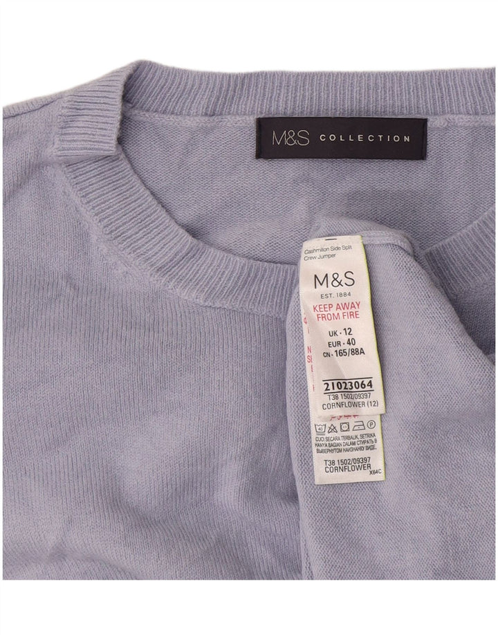 Pulover pentru femei Marks & Spencer cu decolteu triplu UK 12 Medium Blue Acrylic