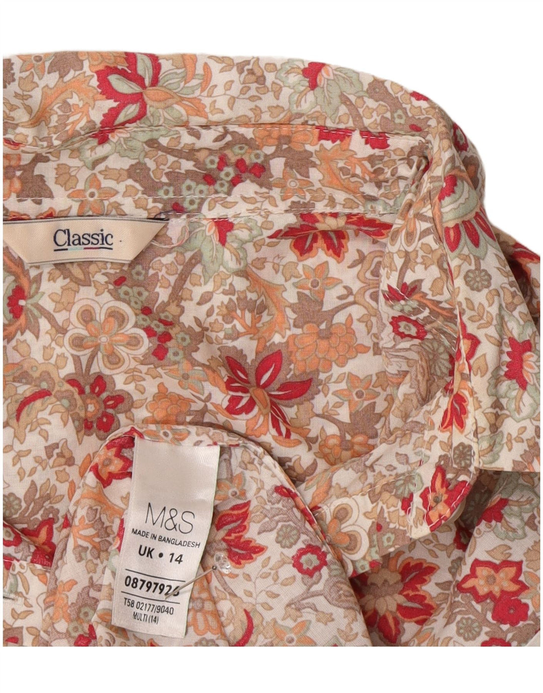 Cămașă pentru femei Marks & Spencer UK 14, mare, multicoloră, din bumbac floral