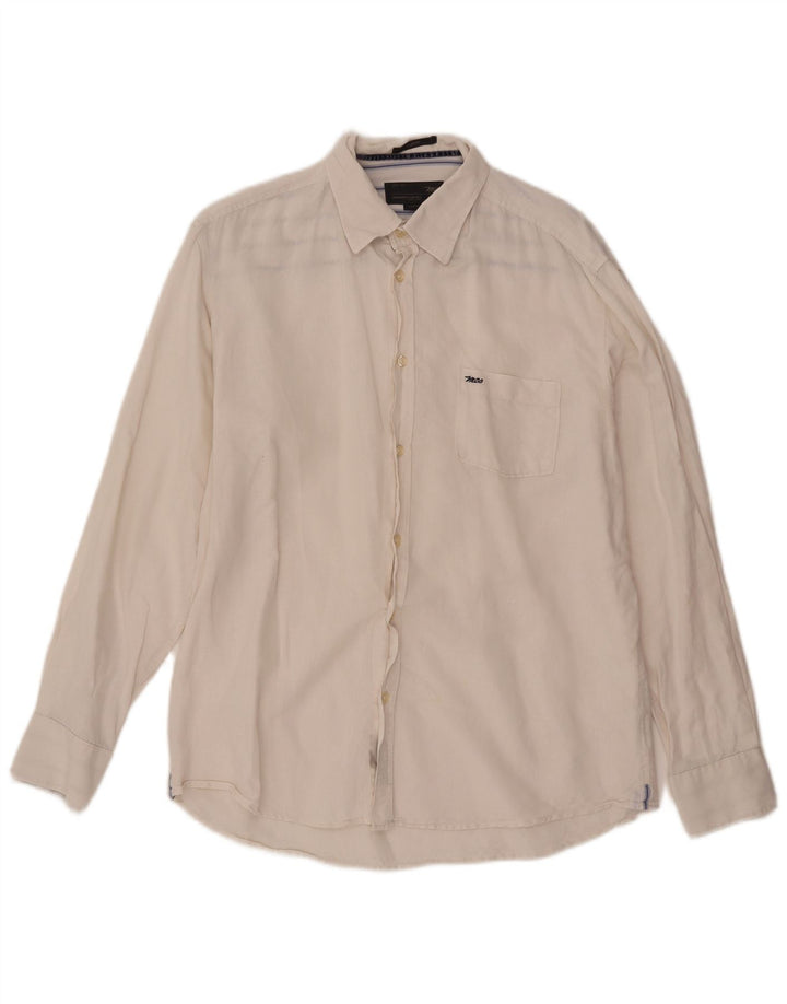 Cămașă Slim Fit Marlboro Classics pentru bărbați, mare, albă