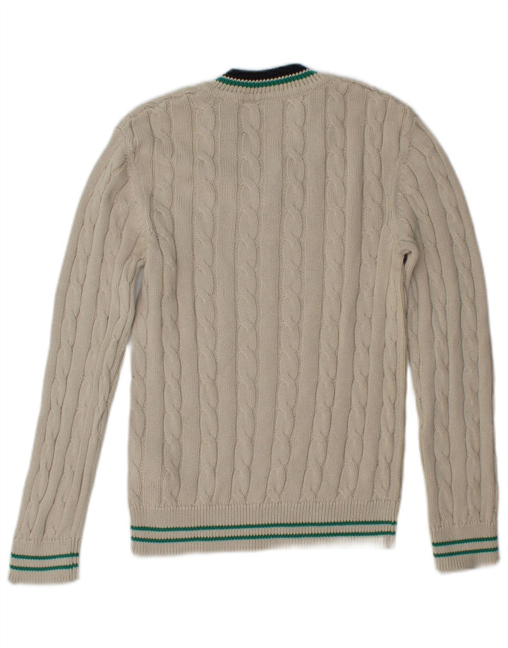 Pulover cu decolteu în V Lyle & Scott pentru băieți, bumbac alb, 9-10 ani