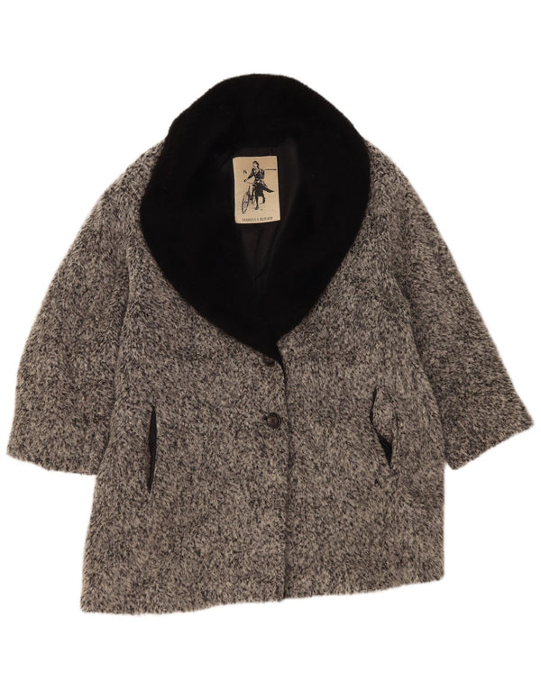 Pardesiu supradimensionat pentru femei Mariella Burani UK 14 mare, gri, bloc de culoare