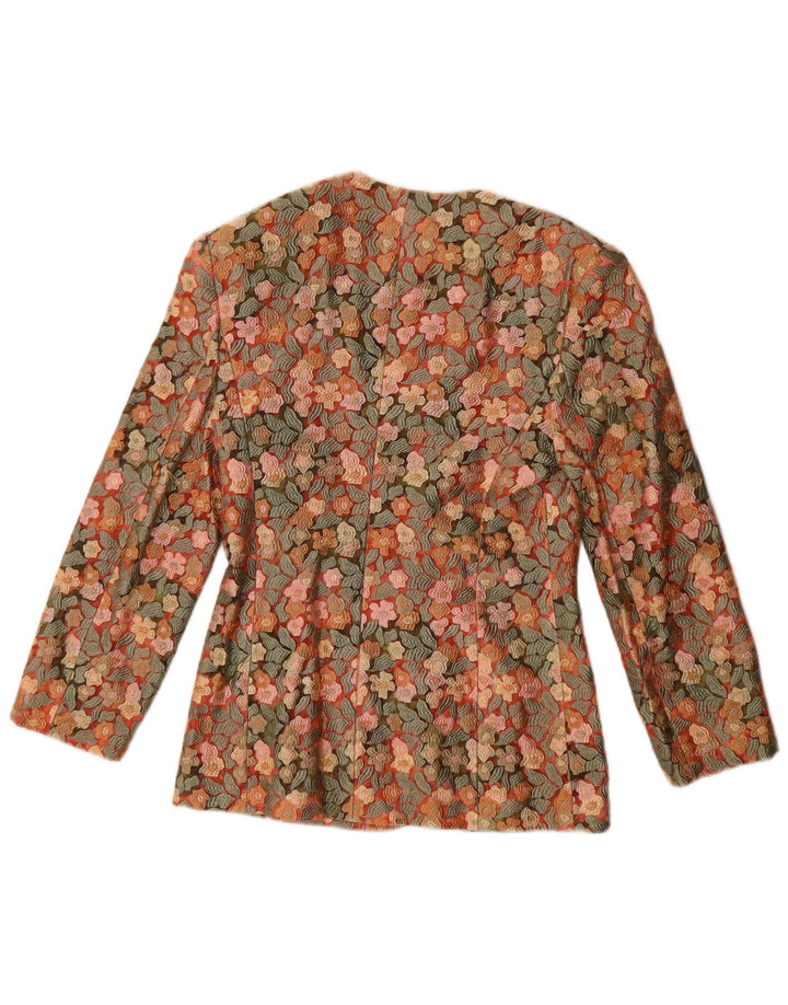 Jachetă vintage pentru femei cu 5 nasturi IT 42 Medium Multicolor Floral