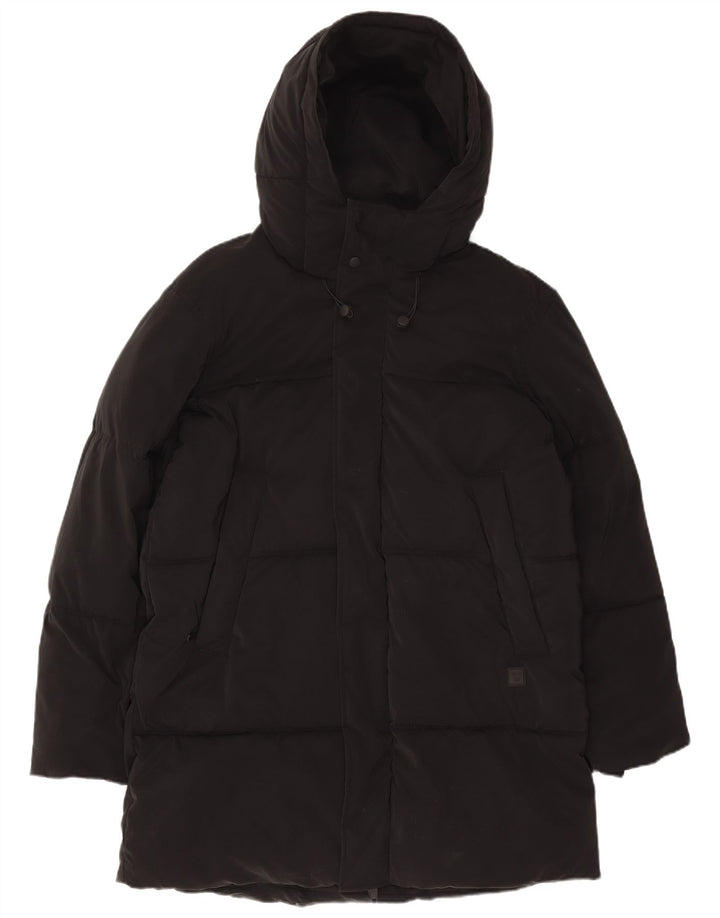 Palton căptușit cu glugă pentru bărbați Zara UK 38 Medium Black