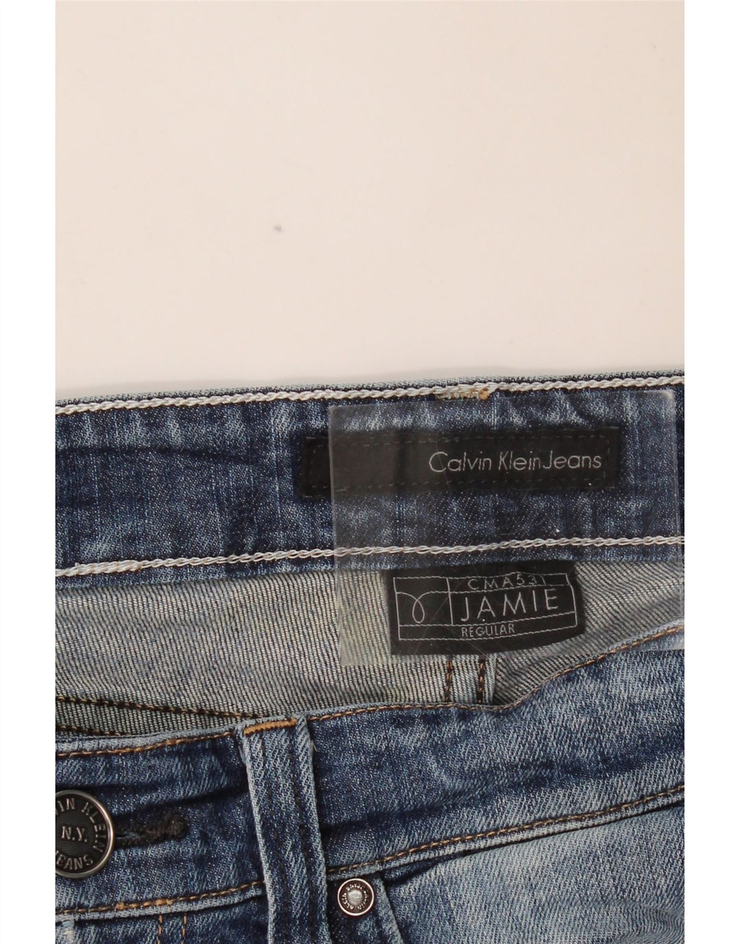 CALVIN KLEIN Blugi Jamie Straight pentru femei W32 L33 Albastru