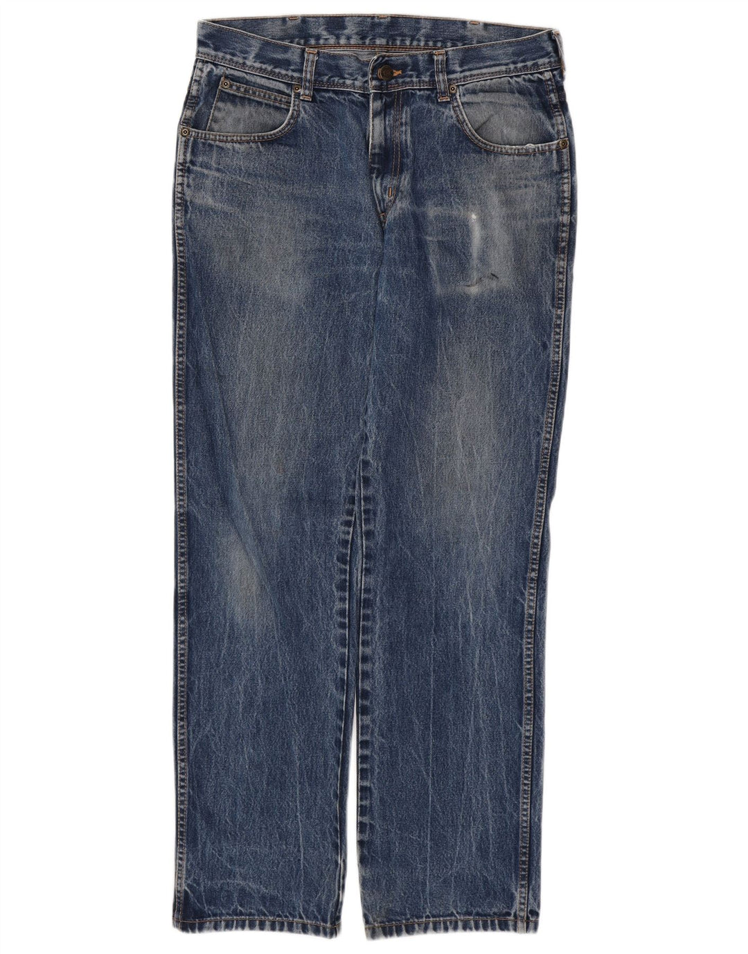 Blugi drepti WRANGLER pentru bărbați, cu ajustare normală, W33 L32, bumbac albastru