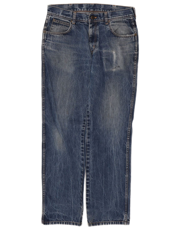 Blugi drepti WRANGLER pentru bărbați, cu ajustare normală, W33 L32, bumbac albastru