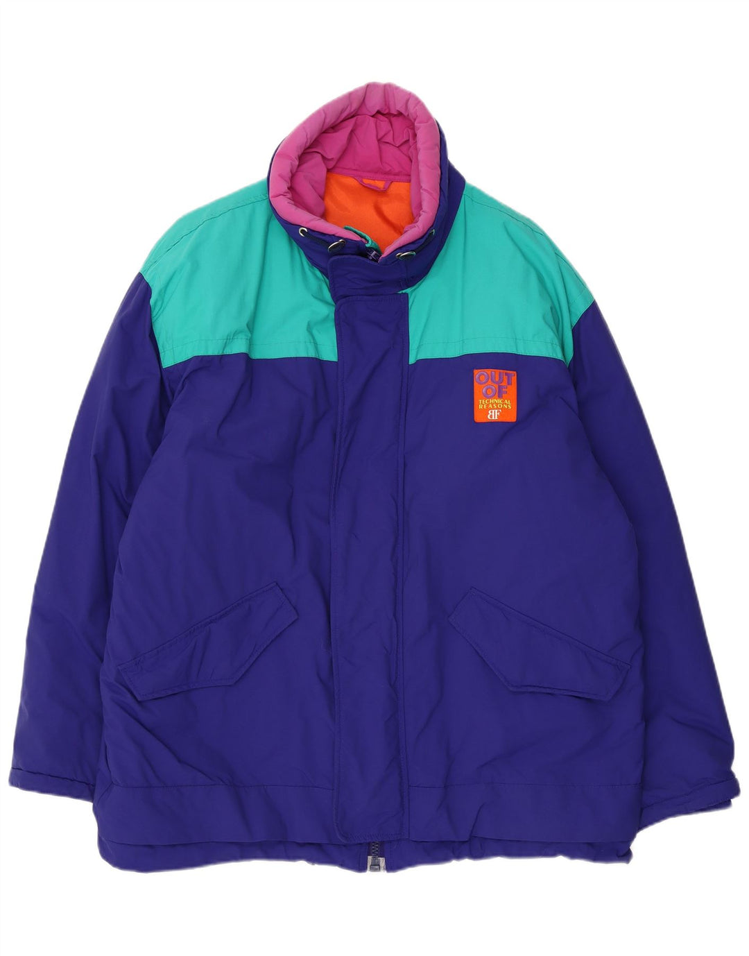 Jachetă de vânt pentru bărbați Belfe Marea Britanie 44 2XL Albastru Colorblock Nylon