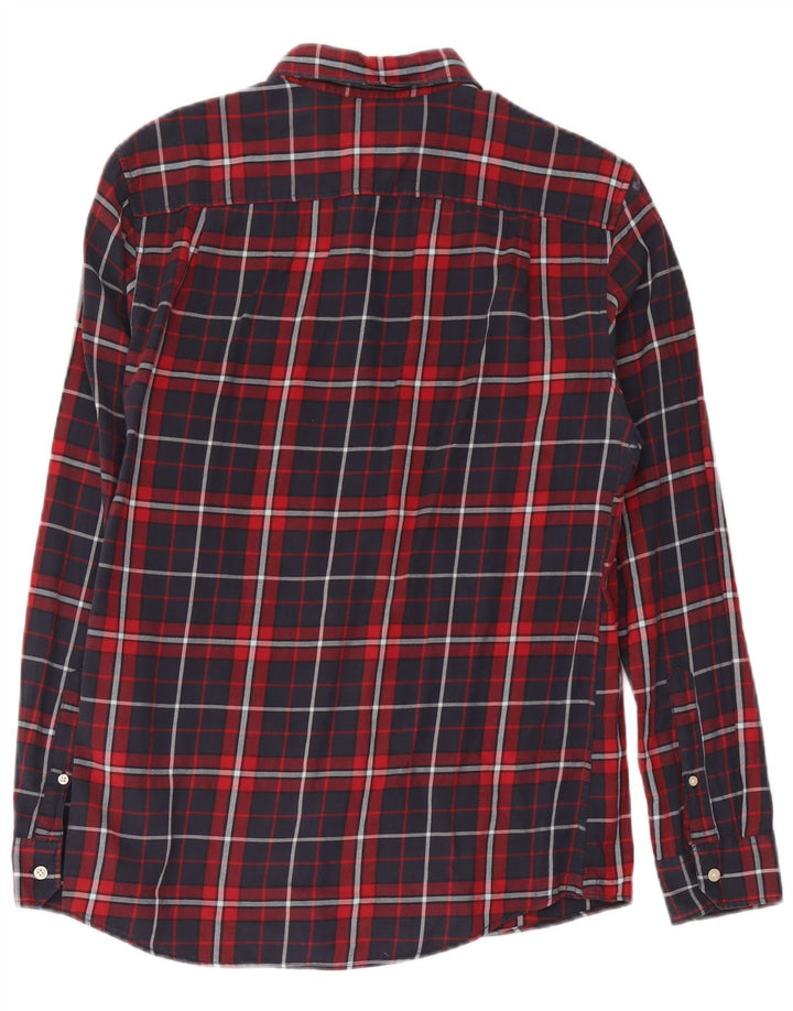 Cămașă de flanel Jack Wills pentru bărbați, din bumbac cu carouri, albastru mediu