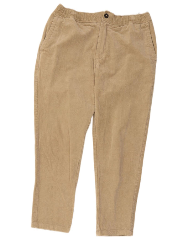 Pantaloni conici din velur pentru femei Zara XL W30 L25 bumbac bej